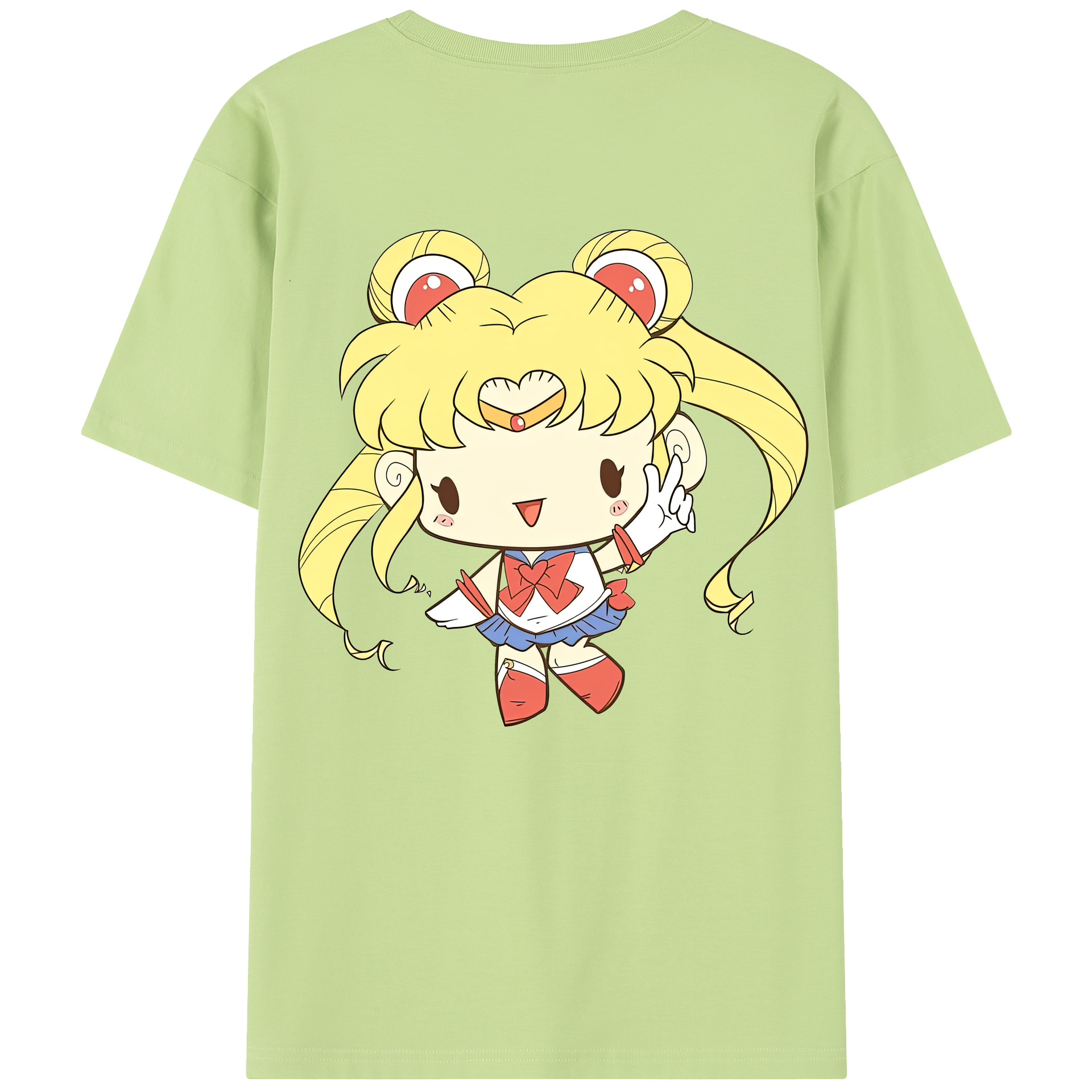 （画像用） 美少女戦士セーラームーン 月野 うさぎ つきの うさぎ Sailor Moon Tsukino Usagi 綿100％半袖Tシャツ（背面プリント）